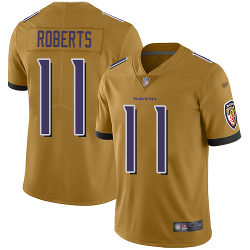 Baltimore Ravens Limited Gold Men Seth Roberts Jersey NFL Football #11 Inverted Legend->baltimore ravens->NFL Jersey